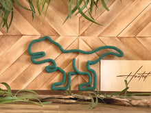 Load image into Gallery viewer, Custom Knitted Wire Art Dinosaur | Handmade Nursery Wall Decor