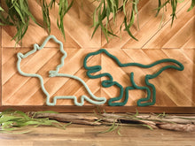 Load image into Gallery viewer, Custom Knitted Wire Art Dinosaur | Handmade Nursery Wall Decor